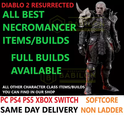 ✅pc Ps4 Ps5 Xbox Switch✅ Necro All Best Items Build Diablo 2 Resurrected D2r • $1.46