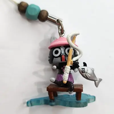 Monster Hunter 1  Airou Palico Felyne Black Shiga Fishing Figure Keychain Charm • $20