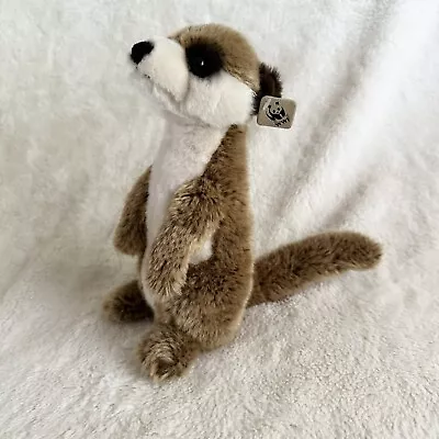 WWF Meerkat Plush Stuffed Animal 8  Teddy Bear Toy Tan Brown Cream Standing  • $10