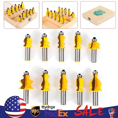 10pcs 1/2  Shank Molding Router Bit Set Architectural Specialty Woodworking Tool • $72
