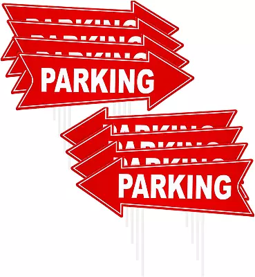8 Pcs Parking Sign With Stake Directional Arrow Signs With Stakes 17 X 6 Inch... • $30.06