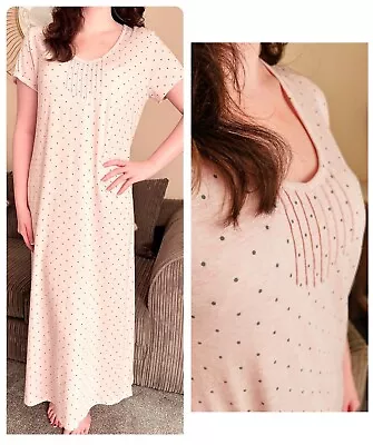 Ex Famous Store Ladies Nightie Cotton Pink Short Sleeved Long Summer Nightdress • £6.99