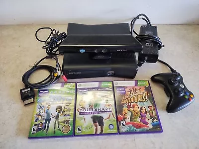 Microsoft Xbox 360 Black 250GB System Console Bundle Tested Works Kinect • $60