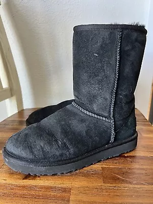 UGG Australia Classic Black Shearling Fur Boots 1016223 Womens Size US 7 • $9.95