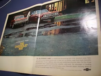 1966 Chevy Malibu Station Wagon & Impala SS  Large-mag Centerfold Car Ad • $7.95