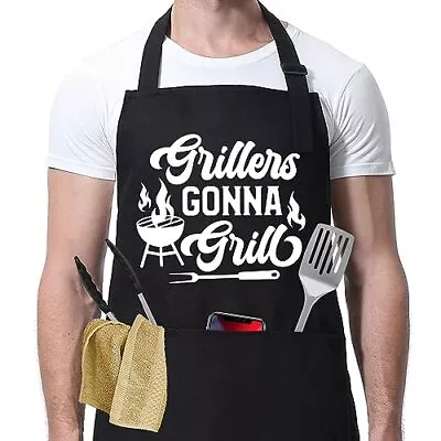  Funny Grill BBQ Apron For Men - Grilling Aprons For Men W/3 Pockets Mens  • $17.51