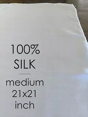 $14 • Buy Dyeable - Ready To Dye - Silk Habotai Square - Medium 21 Inch -Free Shipping USA