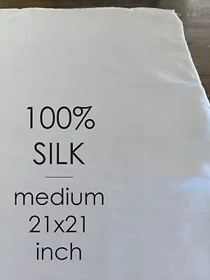 Dyeable - Ready To Dye - Silk Habotai Square - Medium 21 Inch -Free Shipping USA • $14
