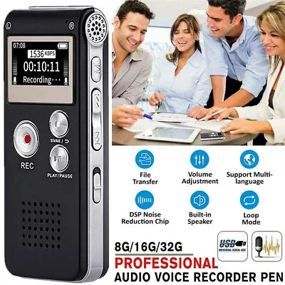 32G Voice Activated Mini Digital Sound Audio Recorder Dictaphone MP3 Player US • $21.92