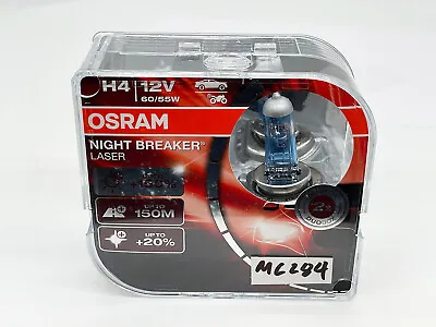 Osram H4 9003 Night Breaker Laser Halogen Bulbs | 64193NL | MC284 | Pack Of 2 • $21.99