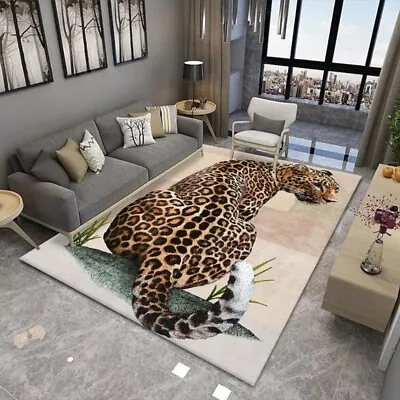 3D Cheetah Leopard Beast Animals Non-Slip Bedroom Rug Door Mat Floor Mat Carpet • £12.22