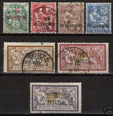 Marocco 1902 YV 11-17 CANC VF • $112