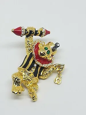 ST. JOHN Circus Monkey Trembler Head Animal Collection Rhinestone Brooch Pin • $79