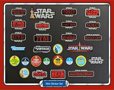 Set Of 28 STAR WARS Vintage Collection Toy Logo & Mail Away Mini Vinyl Stickers • $22