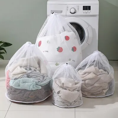 Large Thicken Mesh Protect Clothing Washing Heavy Duty Laundry Drawstring Bag • $6.86