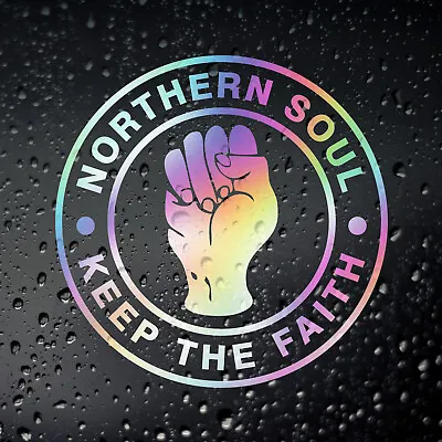 £2.99 • Buy Northern Soul Keep The Faith Chrome Oil Slick Scooter Sticker - MOD Motown DJ