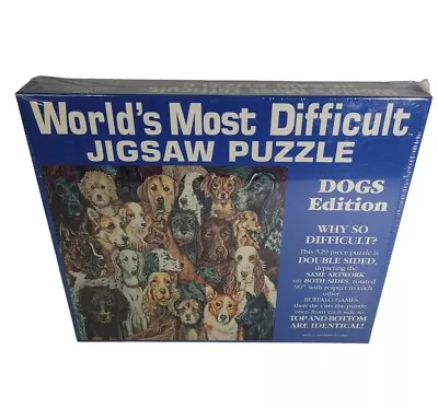 1992 Dog Puzzle Buffalo Games Worlds Most Difficult Jigsaw 529 PC Double Sided  • $13.99