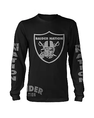 Raiders Raider Nation Silver & Black Long Sleeve T-Shirt (New) Oakland Edition • $25.99