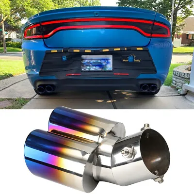 For Dodge Charger RT Dual Exhaust Pipe Tail Muffler Tip Blue To Fit Below 2.0L • $19.98