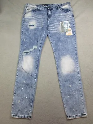 Staple Pigeon Jeans Mens 38x34 Streetwear Distressed Embroidered Y2K Hip Hop • $29.99