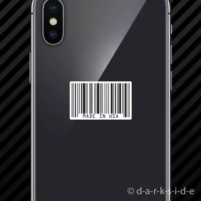 (2x) Made In USA Barcode Cell Phone Sticker Mobile Jdm Haters Upc America • $3.99