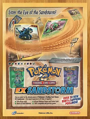 2003 Pokemon TCG EX Sandstorm Print Ad/Poster Armaldo CCG Card Game Promo Art • $19.49