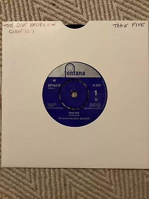 The Dave Brubeck Quartet - Take Five 7  Single Fontana Record Vinyl 1959 H.339 • £3