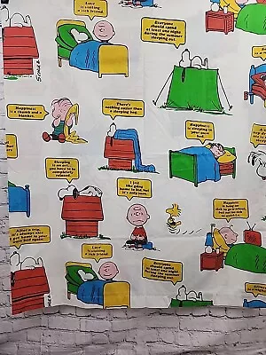 Peanuts Snoopy Full Bed Sheet Set Pillow Cases VINTAGE 1958 1965 Cartoon ‘70s • $49.95