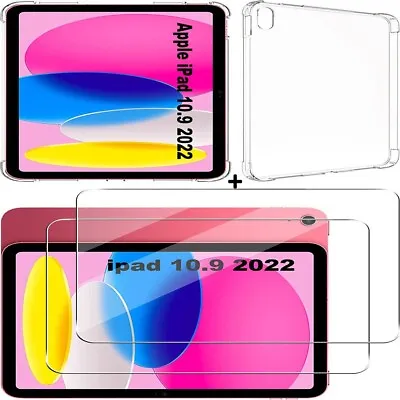 Clear Shockproof Case For IPad 10th Gen 10.9  2022 + Tempered Glass Film Cover • £4.50