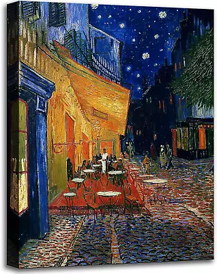 Vincent Van Gogh Canvas Wall Art Cafe Terrace At Night Painting Classic Artwork • $46.62