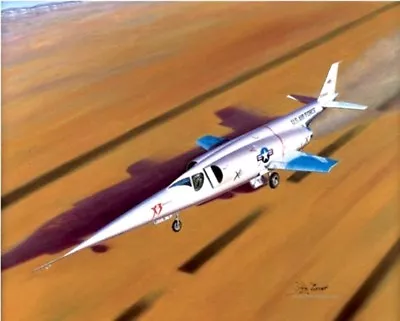 Lakebed Liftoff [X-3 Stiletto] PRINT Signed Brig.Gen.Frank K.EverestMike Machat • $127.22