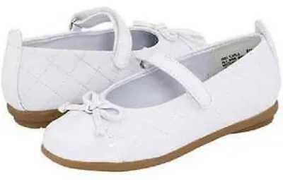 NEW Toddler Girls 5 ME TOO “LIL UTAH” White Faux Patent Leather DRESS SHOES Flat • $17