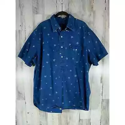 Ralph Lauren Mens Denim Popover Shirt Blue Stars Patriotic 4th July Size XXL  • $27.98