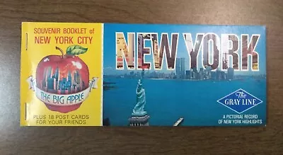 Vintage New York City NYC 18 Postcard Booklet Gray Line Souvenir 70s Twin Towers • $8.10