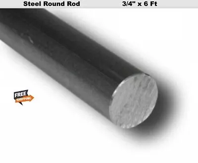 Steel Round Rod 3/4  X 6 Ft Solid Stock Unpolished Cold Finish Alloy 1018 • $47.75