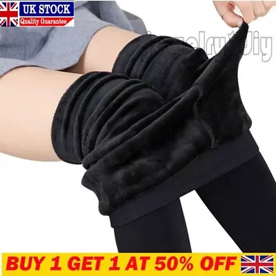 £7.59 • Buy Ladies Leggings Thermal Waist Warm Extra Thick Fleece Fitness Trousers~DE