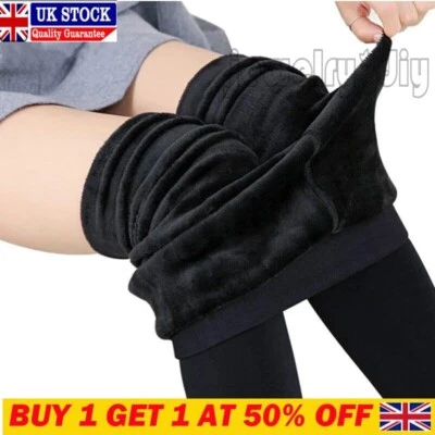 £7.59 • Buy Ladies Leggings Thermal Waist Warm Extra Thick Fleece Fitness Trousers~DE