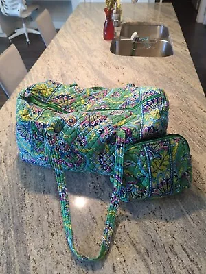 Vera Bradley Emerald Paisley Double Handle Large Duffel Weekender Overnight Bag • $13.50