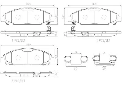 Brembo Front Ceramic NAO Brake Pad Set For Ford Mustang V6 EcoBoost Premium • $51.95