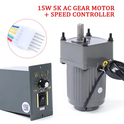 15W 5K Gear AC Motor Reduction Gearbox + Variable Speed Controller 110V 270~0RPM • $48.45