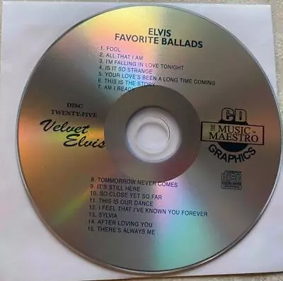 ELVIS PRESLEY KARAOKE CDG FAVORITE BALLADS VOL 25 MUSIC MAESTRO CD+G Cd ! • $11.91