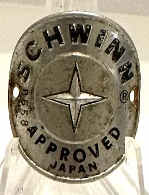 Vintage Schwinn Approved QUALITY SEAL Bicycle Badge Emblem TAG JAPAN • $24.99