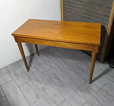 Vintage Mid Century Modern Piano Bench With Storage Lid Tapered Legs Brass H56 • $225