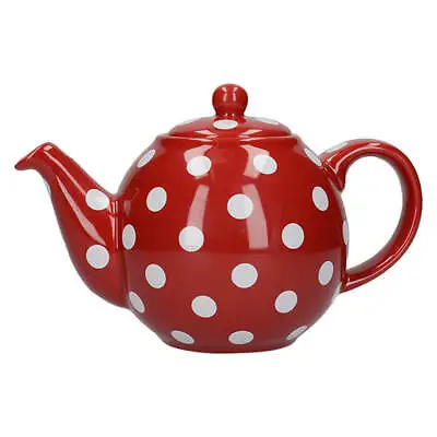 London Pottery Globe 4 Cup Teapot Red With White Spots • £26.95