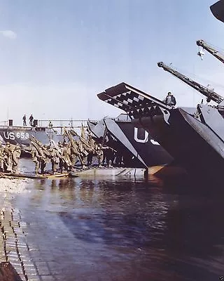 Medics And Litter Bearers Board Ships For D-Day Normandy Invasion New 8x10 Photo • $8.99