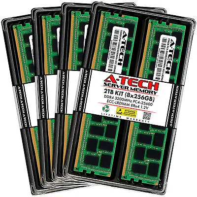 A-Tech 2TB 8x 256GB PC4-25600 DDR4 ECC Load Reduced LRDIMM Server Memory RAM • $12792.99