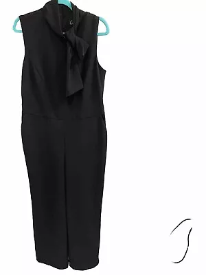 Macys Black Jumpsuit Size 10 Bow On Neck • $6.99