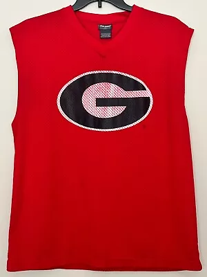 Georgia Bulldogs Basketball Jersey Men’s Size XL Red UGA Sleeveless Shirt • $12.39