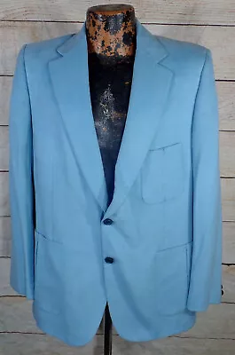 Men’s 40 LANVIN Paris Suit Smoking Jacket Blue Feather Suede Blazer Vintage 70s • $24