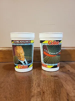 Max Headroom Coca-Cola Coke Set Of 2 Plastic Cups • $20